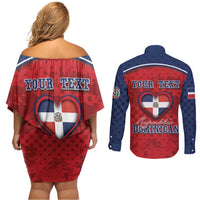 Personalized Dominican Republic Couples Matching Off Shoulder Short Dress and Long Sleeve Button Shirt Dimelo Ke Lo Ke - Wonder Print Shop