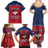 Personalized Dominican Republic Family Matching Summer Maxi Dress and Hawaiian Shirt Dimelo Ke Lo Ke - Wonder Print Shop