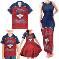 Personalized Dominican Republic Family Matching Tank Maxi Dress and Hawaiian Shirt Dimelo Ke Lo Ke - Wonder Print Shop