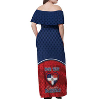 Personalized Dominican Republic Off Shoulder Maxi Dress Dimelo Ke Lo Ke - Wonder Print Shop