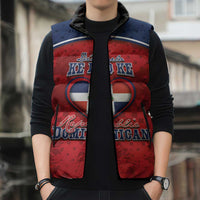 Personalized Dominican Republic Sleeveless Puffer Jacket Dimelo Ke Lo Ke - Wonder Print Shop