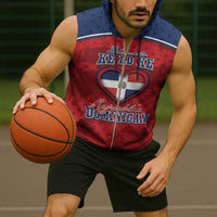 Personalized Dominican Republic Sleeveless Zip Hoodie Dimelo Ke Lo Ke - Wonder Print Shop