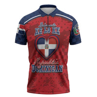Personalized Dominican Republic Zipper Polo Shirt Dimelo Ke Lo Ke - Wonder Print Shop