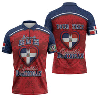 Personalized Dominican Republic Zipper Polo Shirt Dimelo Ke Lo Ke - Wonder Print Shop