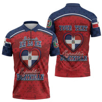 Personalized Dominican Republic Zipper Polo Shirt Dimelo Ke Lo Ke - Wonder Print Shop