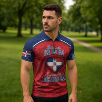 Personalized Dominican Republic Zipper Polo Shirt Dimelo Ke Lo Ke - Wonder Print Shop