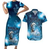 Poseidon Couples Matching Short Sleeve Bodycon Dress and Hawaiian Shirt God Of The Sea - Wonder Print Shop