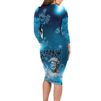Poseidon Family Matching Long Sleeve Bodycon Dress and Hawaiian Shirt God Of The Sea - Wonder Print Shop