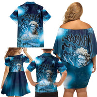 Poseidon Family Matching Off Shoulder Short Dress and Hawaiian Shirt God Of The Sea - Wonder Print Shop