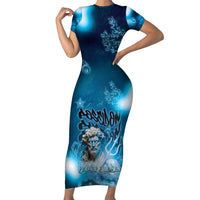 Poseidon Family Matching Short Sleeve Bodycon Dress and Hawaiian Shirt God Of The Sea - Wonder Print Shop
