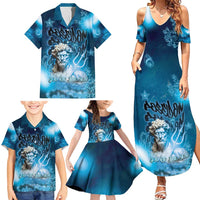 Poseidon Family Matching Summer Maxi Dress and Hawaiian Shirt God Of The Sea - Wonder Print Shop