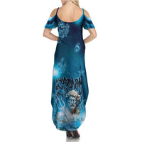 Poseidon Family Matching Summer Maxi Dress and Hawaiian Shirt God Of The Sea - Wonder Print Shop