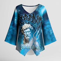 Poseidon Kimono Sleeve Blouse God Of The Sea - Wonder Print Shop