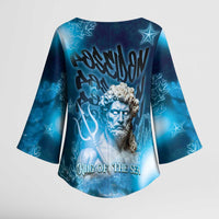 Poseidon Kimono Sleeve Blouse God Of The Sea - Wonder Print Shop