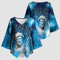 Poseidon Kimono Sleeve Blouse God Of The Sea - Wonder Print Shop