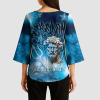Poseidon Kimono Sleeve Blouse God Of The Sea - Wonder Print Shop
