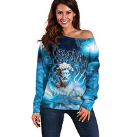 Poseidon Off Shoulder Sweater God Of The Sea - Wonder Print Shop