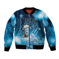 Poseidon Sleeve Zip Bomber Jacket God Of The Sea - Wonder Print Shop
