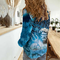 Poseidon Women Casual Shirt God Of The Sea - Wonder Print Shop