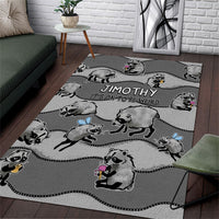 Jimothy The Raccoon Area Rug It's Ok To Be Weird Raccoons Cute Sketch Pattern
