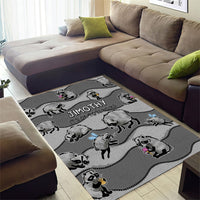 Jimothy The Raccoon Area Rug It's Ok To Be Weird Raccoons Cute Sketch Pattern