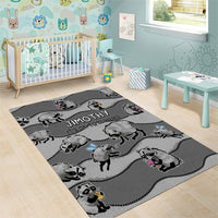 Jimothy The Raccoon Area Rug It's Ok To Be Weird Raccoons Cute Sketch Pattern