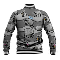 Jimothy The Raccoon Baseball Jacket It's Ok To Be Weird Raccoons Cute Sketch Pattern