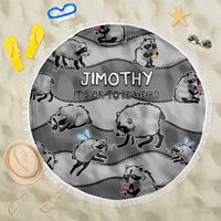 Jimothy The Raccoon Beach Blanket It's Ok To Be Weird Raccoons Cute Sketch Pattern
