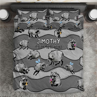 Jimothy The Raccoon Bedding Set It's Ok To Be Weird Raccoons Cute Sketch Pattern