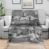 Jimothy The Raccoon Blanket It's Ok To Be Weird Raccoons Cute Sketch Pattern
