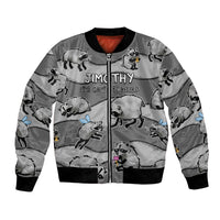 Jimothy The Raccoon Bomber Jacket It's Ok To Be Weird Raccoons Cute Sketch Pattern