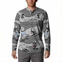Jimothy The Raccoon Button Sweatshirt It's Ok To Be Weird Raccoons Cute Sketch Pattern