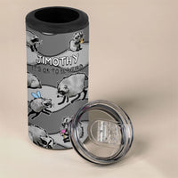 Jimothy The Raccoon 4 in 1 Can Cooler Tumbler It's Ok To Be Weird Raccoons Cute Sketch Pattern
