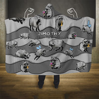 Jimothy The Raccoon Hooded Blanket It's Ok To Be Weird Raccoons Cute Sketch Pattern