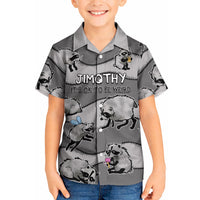 Jimothy The Raccoon Kid Hawaiian Shirt It's Ok To Be Weird Raccoons Cute Sketch Pattern