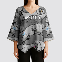 Jimothy The Raccoon Kimono Sleeve Blouse It's Ok To Be Weird Raccoons Cute Sketch Pattern
