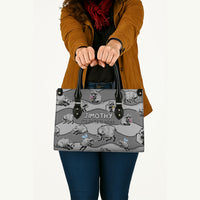 Jimothy The Raccoon Leather Bag It's Ok To Be Weird Raccoons Cute Sketch Pattern