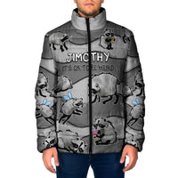 Jimothy The Raccoon Padded Jacket It's Ok To Be Weird Raccoons Cute Sketch Pattern