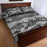 Jimothy The Raccoon Quilt Bed Set It's Ok To Be Weird Raccoons Cute Sketch Pattern