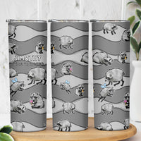 Jimothy The Raccoon Skinny Tumbler It's Ok To Be Weird Raccoons Cute Sketch Pattern