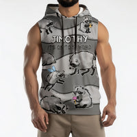 Jimothy The Raccoon Sleeveless Hoodie It's Ok To Be Weird Raccoons Cute Sketch Pattern
