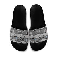 Jimothy The Raccoon Slide Sandals It's Ok To Be Weird Raccoons Cute Sketch Pattern