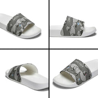 Jimothy The Raccoon Slide Sandals It's Ok To Be Weird Raccoons Cute Sketch Pattern