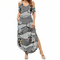 Jimothy The Raccoon Summer Maxi Dress It's Ok To Be Weird Raccoons Cute Sketch Pattern