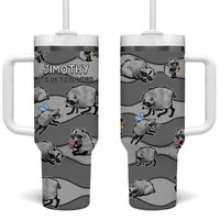 Jimothy The Raccoon Tumbler With Handle It's Ok To Be Weird Raccoons Cute Sketch Pattern