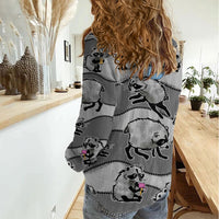 Jimothy The Raccoon Women Casual Shirt It's Ok To Be Weird Raccoons Cute Sketch Pattern