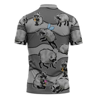 Jimothy The Raccoon Zipper Polo Shirt It's Ok To Be Weird Raccoons Cute Sketch Pattern
