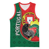 Personalized Portugal Basketball Jersey Rooster With Coat Of Arms - Wonder Print Shop