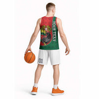 Personalized Portugal Basketball Jersey Rooster With Coat Of Arms - Wonder Print Shop