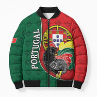 Personalized Portugal Bomber Puffer Jacket Rooster With Coat Of Arms - Wonder Print Shop